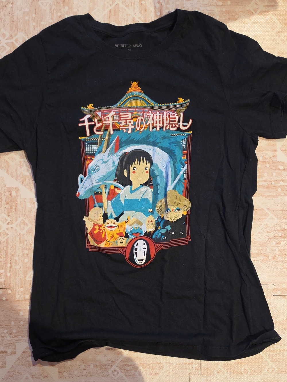 Spirited Away Graphic Tee with Blue & Black Design Studio Ghilbi